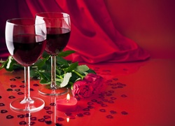 Walentynki, Róże, Wino
