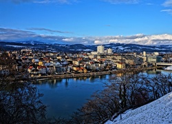 Zima, Rzeka, Miasto, Góry, Austria