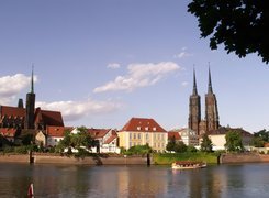 Wrocław, Odra, Panorama, Ostrowa, Tumskiego