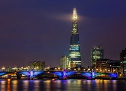 Rzeka, Tamiza, Most, Wieżowce, Londyn