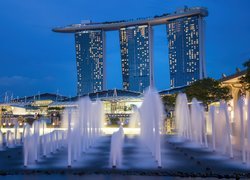 Singapur, Hotel Marina Bay Sands, Zatoka Marina Bay, ArtScience Museum, Muzeum Sztuki i Nauki, Fontanna