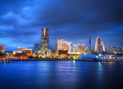 Drapacze Chmur, Port, Noc, Yokohama