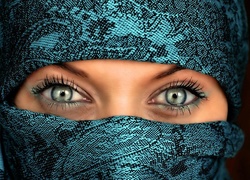 Kobieta, Oczy, Burka