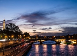 Paryż, Wieża Eiffla, Most, Rzeka