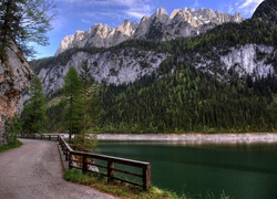 Góry, Droga, Jezioro Gosau, Austria