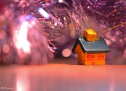 Ozdoba, Świąteczna, Drewniany, Domek, Boże Narodzenie