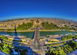 Paryż, Francja, Panorama, Z, Wieży Eiffla