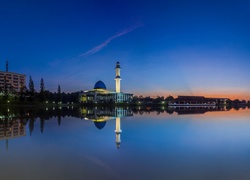 Malezja, Masjid, Meczet, Woda, Odbicie
