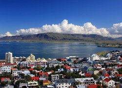 Islandia, Reykjavik, Miasto, Morze