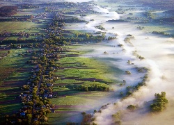 Panorama, Mgła, Łąki
