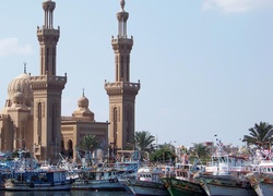 Egipt, Kair, Meczet, Łódki