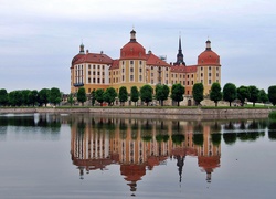 Pałac Moritzburg, Moritzburg Castle, Moritzburg, Zamek, Saksonia, Niemcy, Jezioro, Zamek, Na Wodzie, Drzewa, Odbicie