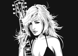 Kobieta, Gitara, Grafika