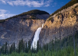 Góry, Wodospad Takakkaw Falls, Las, Park Narodowy Yoho, Kolumbia Brytyjska, Kanada