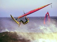 Windsurfing,deska, morze , fala
