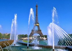 Paryż, Wieża, Eiffla, Fontanna