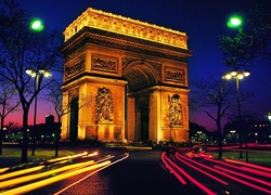 Łuk Triumfalny, Paryż, Francja, Noc