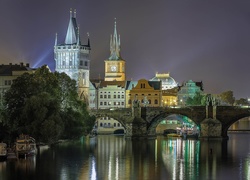 Czechy, Praga, Zamek na Hradczanach, Zamek Praski, Pražský hrad,  Zabytek, Most Karola, Rzeka Wełtawa