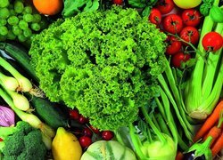 Warzywa, Kalarepa, Cebulka, Cytryna, Marchew, Sałata