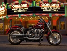 czerwony,  Harley Davidson