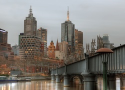 Australia, Melbourne, Miasto, Rzeka, Most
