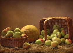 Owoce, Jablka, Gruszki, Melon