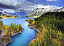 Góry, Rzeka, Z lotu ptaka, Park narodowy, Kanada