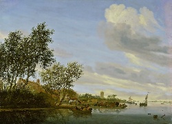 Salomon, van Ruysdael, Przy Promie, Obraz