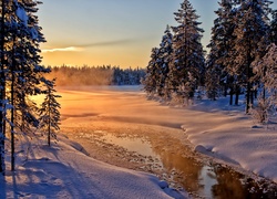 Zima, Rzeka, Wschód słońca