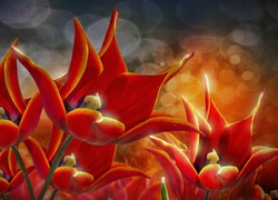 Czerwone, Tulipany, Redering
