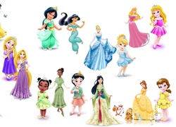 Księżniczki, Disney, Ariel, Śnieżka, Jasmina, Mulan, Kopciuszek, Bajka