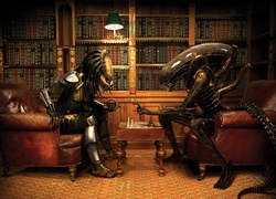Predator, Alien, Szachy, Biblioteka