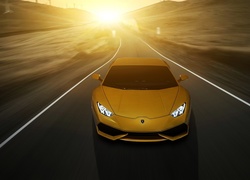 Lamborghini, Huracan, Droga, Wschód, Słońca