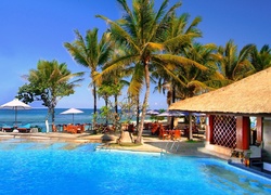Hotel, Morze, Palmy, Basen, Bali
