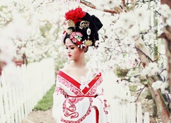 Kobieta, Kimono, Wiosna, Moda