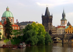 Most, Rzeka, Zabytki, Zdjęcie miasta, Czechy, Praga