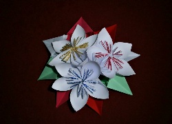 Origami, Kolorowe, Kwiaty