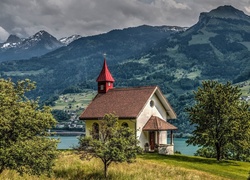 Kościół, Góry,, Szwajcaria