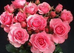 Różowe, Róże, Bukiet