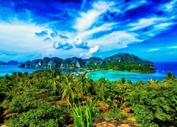Góry, Morze, Roślinność, Tajlandia
