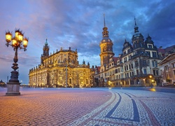 Kościół, Katedra św.Trójcy, Zamek w Dreźnie, Rezydencja Wettynów, Drezno, Niemcy, Stare Miasto, Latarnia