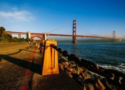 Most Golden Gate, San Francisco, Poranek, Łańcuch, Droga