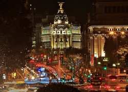 Madryt, Hiszpania, Miasto Nocą