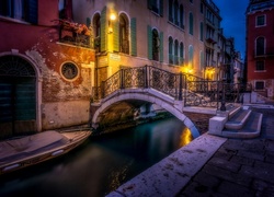 Domy, Kanał, Most, Wenecja, Włochy