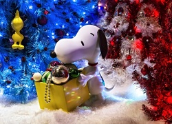 Snoopy, Piesek, Beagle, Choinki, Prezenty, Ozdoby, Świąteczne