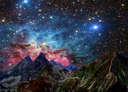 Góry, Gwiazdy, Galaktyka, Kosmos