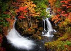 Jesień, Las, Wodospad, Ryuzu, Japonia