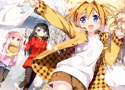 Dziewczyny, Zima, Śnieg, Anime