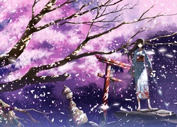 Dziewczyna, Drzewo, Anime