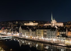 Zurich, Szwajcaria, Miasto, Noc